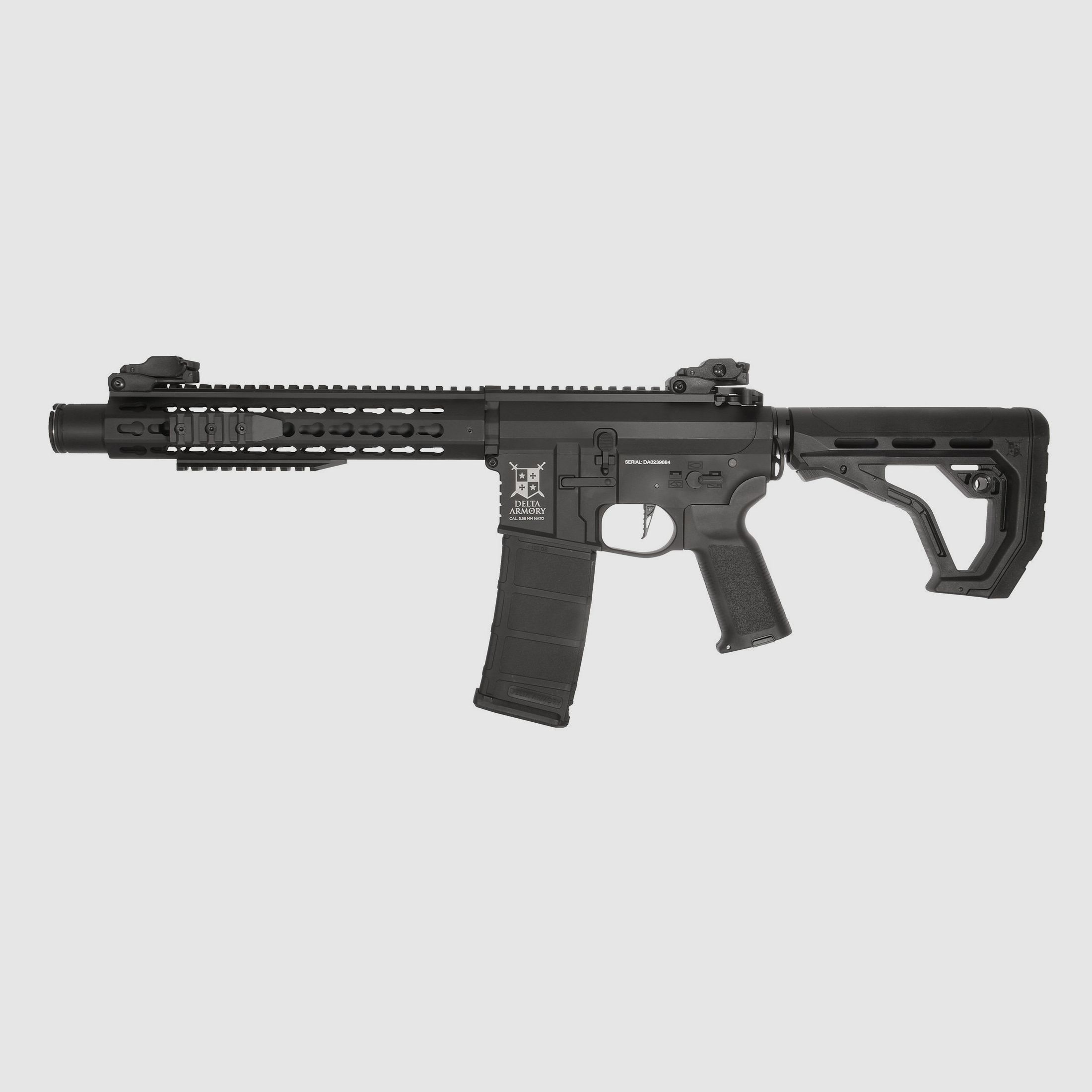 AR15 KeyMod 10 Zoll ALPHA EAGLE ETU Schwarz S-AEG Softair Gewehr Frei ab 18 Jahren | Delta Armory
