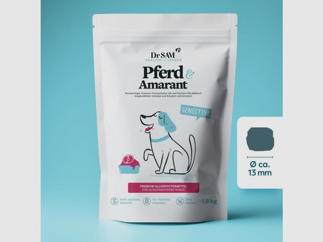 Dr. Sam Hunde Trockenfutter Pferd & Amarant 1,8kg