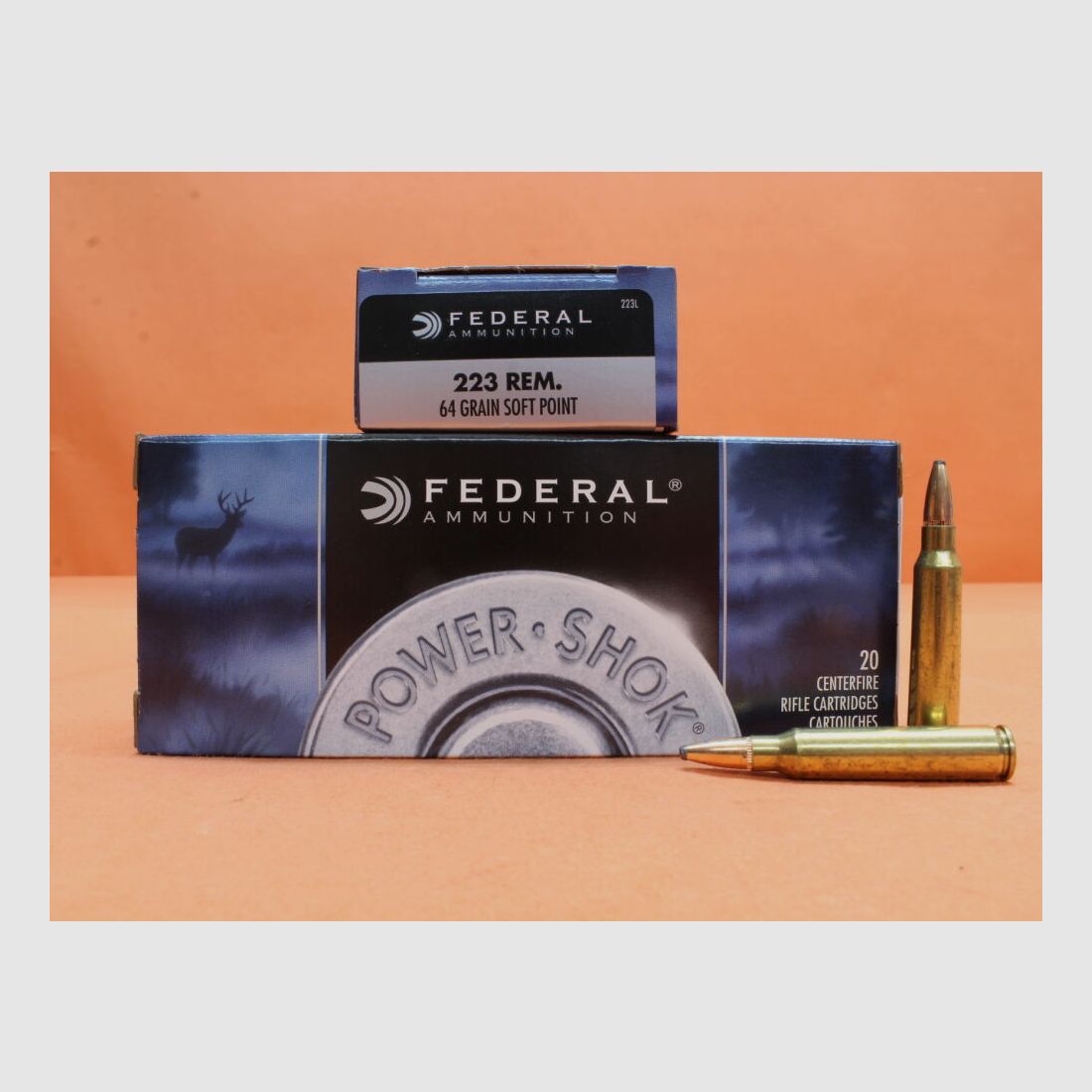 Federal cartridges .223Rem Federal 64grs SP (223L) VE 20 cartridges "Power Shok"/ 4.15g partial jacket