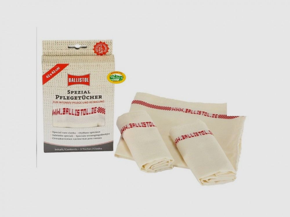 BALLISTOL Set 3 Reinigungsstoffe Waffen 42 x 42 cm