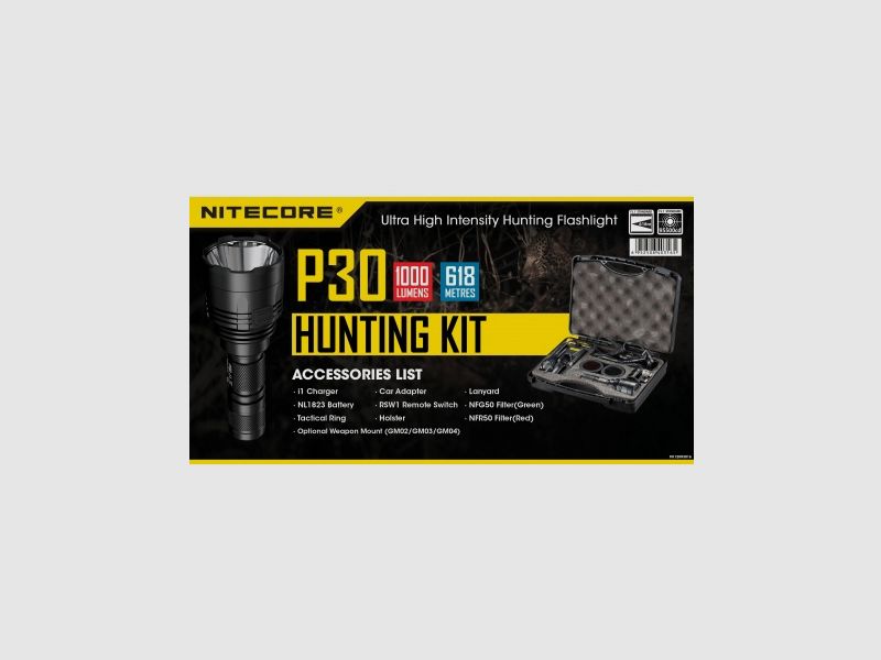 Kit de chasse Nitecore – lampe torche P30, image 2 sur 2