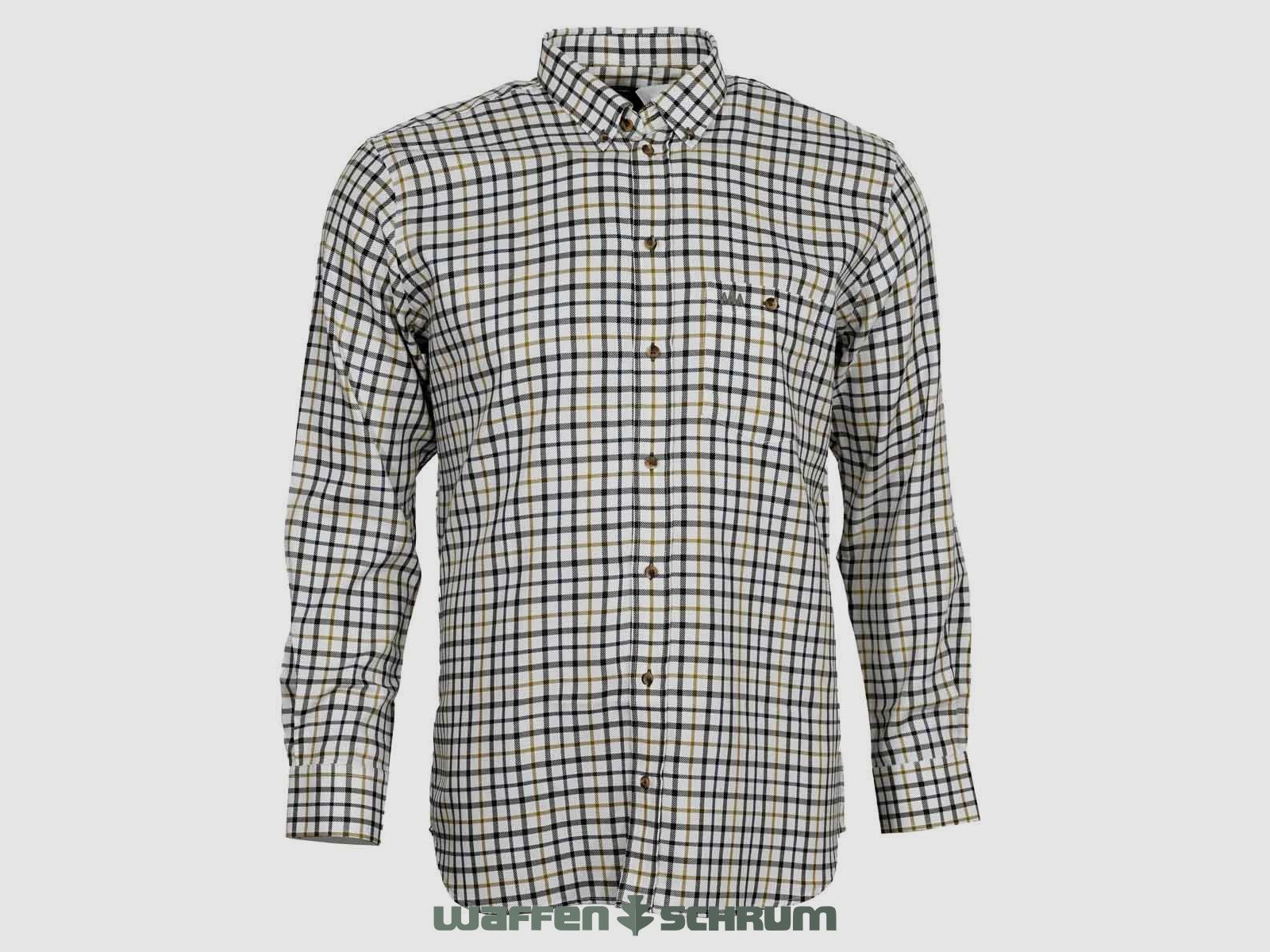 Foresta Twillhemd Modern oliv mit blau/weiß