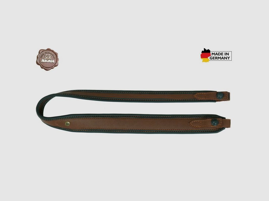 AKAH Gewehrriemen Elchleder mit Blitzriemenknopf