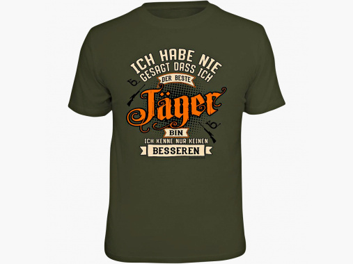 Kaderloos heren T-shirt "Ik heb nooit gezegd dat ik de beste jager ben..." | 3XL
