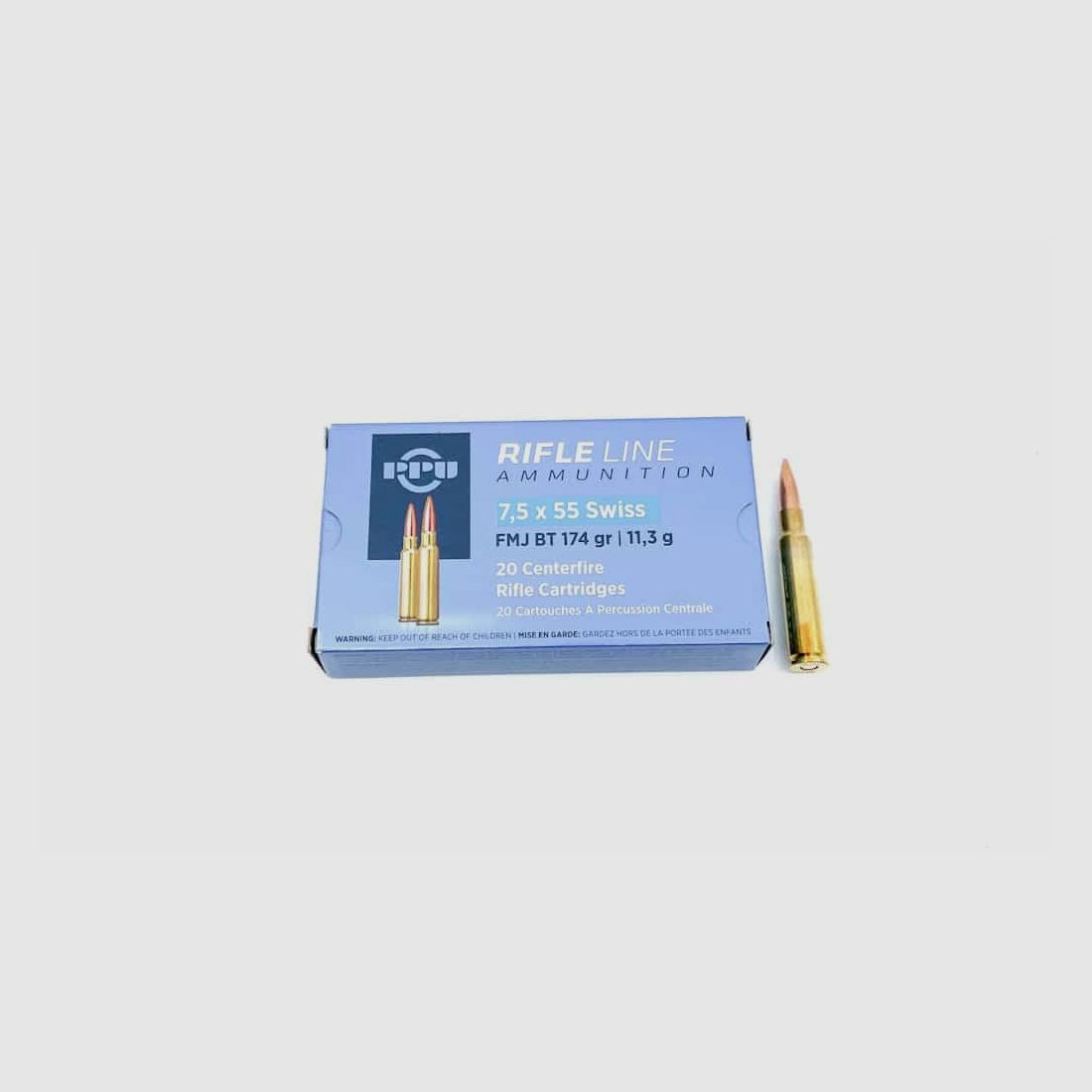 7.5×55 PPU FMJ 11.3g. / 174grs.