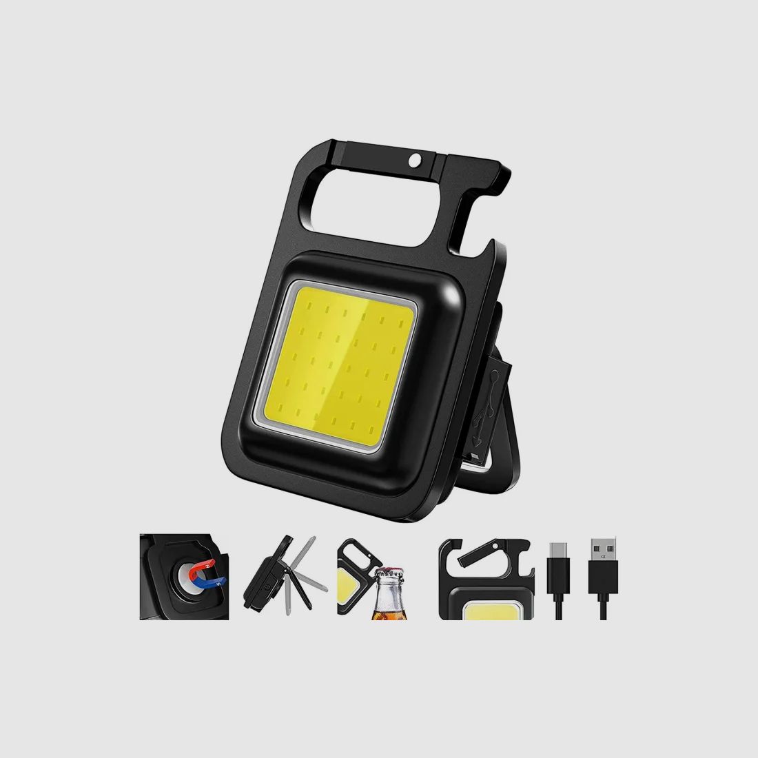 Schlüsselanhänger mit wiederaufladbarem COB-Light