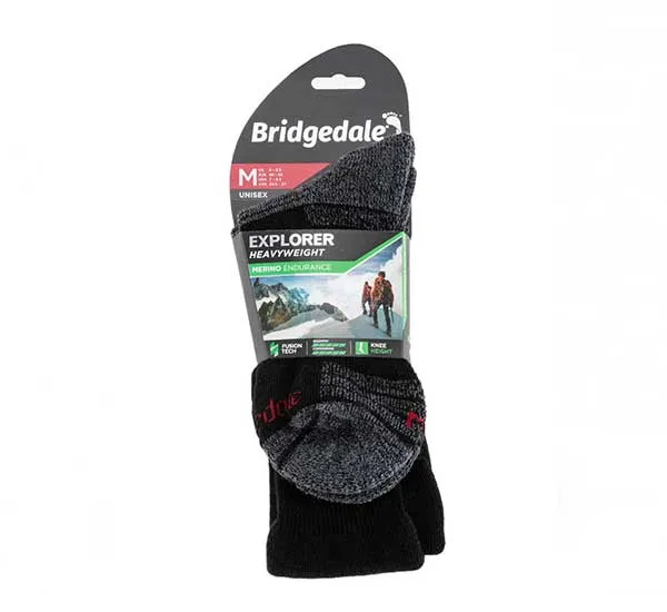 Bridgedale – Bergsocken – Explorer Heavy Merino E Knee – Schwarz, Bild 2 von 3