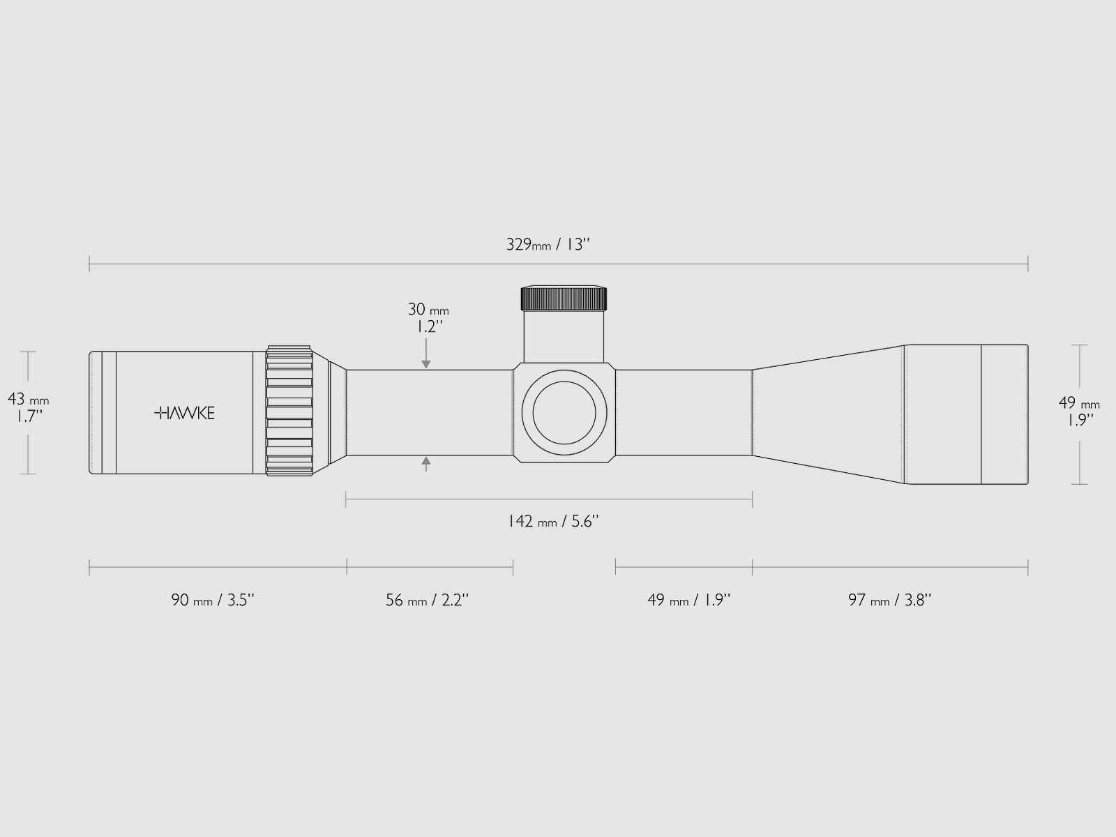 HAWKE 14277 Zielfernrohr VANTAGE 30 WA 3-9x42 223/308 ABSEHEN