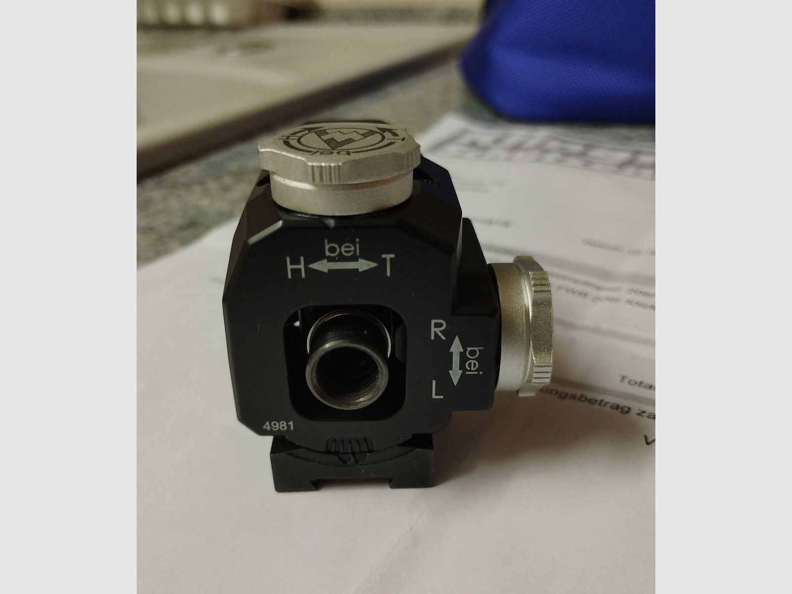 Dioptre de précision Feinwerkbau 4981 pivotant 20 clics