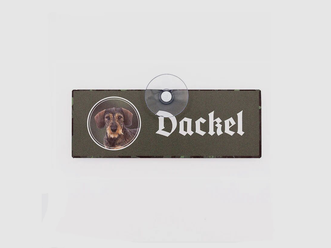 Wild Hilde car sign with suction cup - dog handler with various motifs