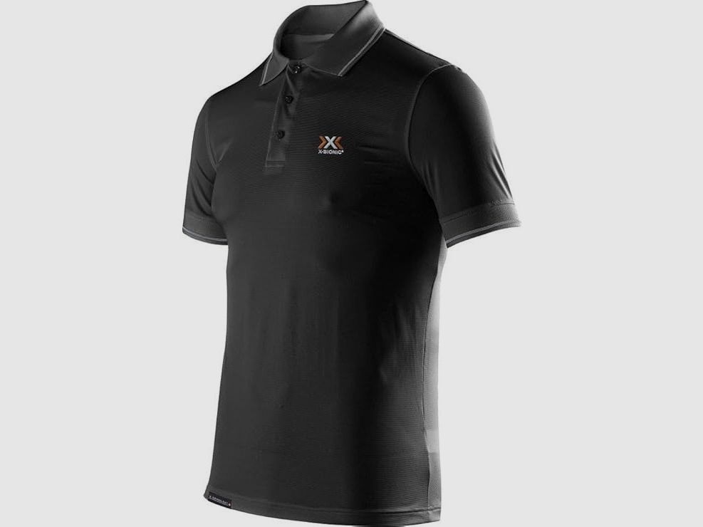 X-Bionic Travel Man OW Polo Shirt Herren Schwarz/Orange/Silbergrau, Bild 1 von 6