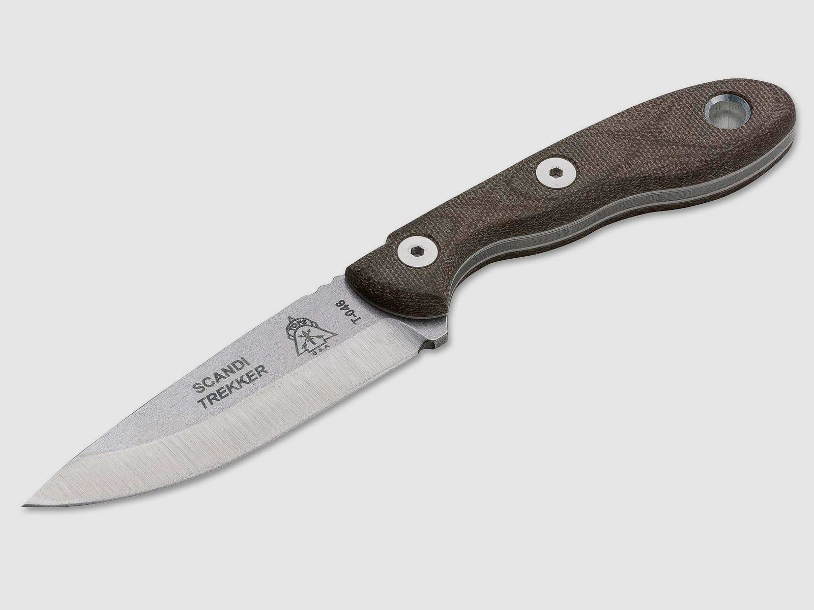 Scandi Trekker Messer mit Leder-K?cherscheide