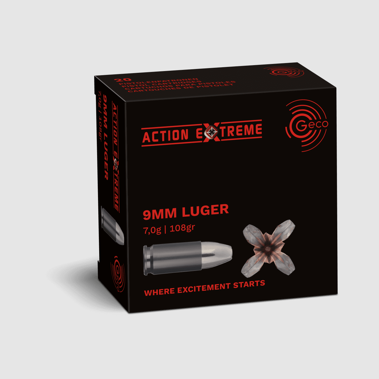 Geco 9 mm Luger 108 gr Action Extreme - 20 pcs.