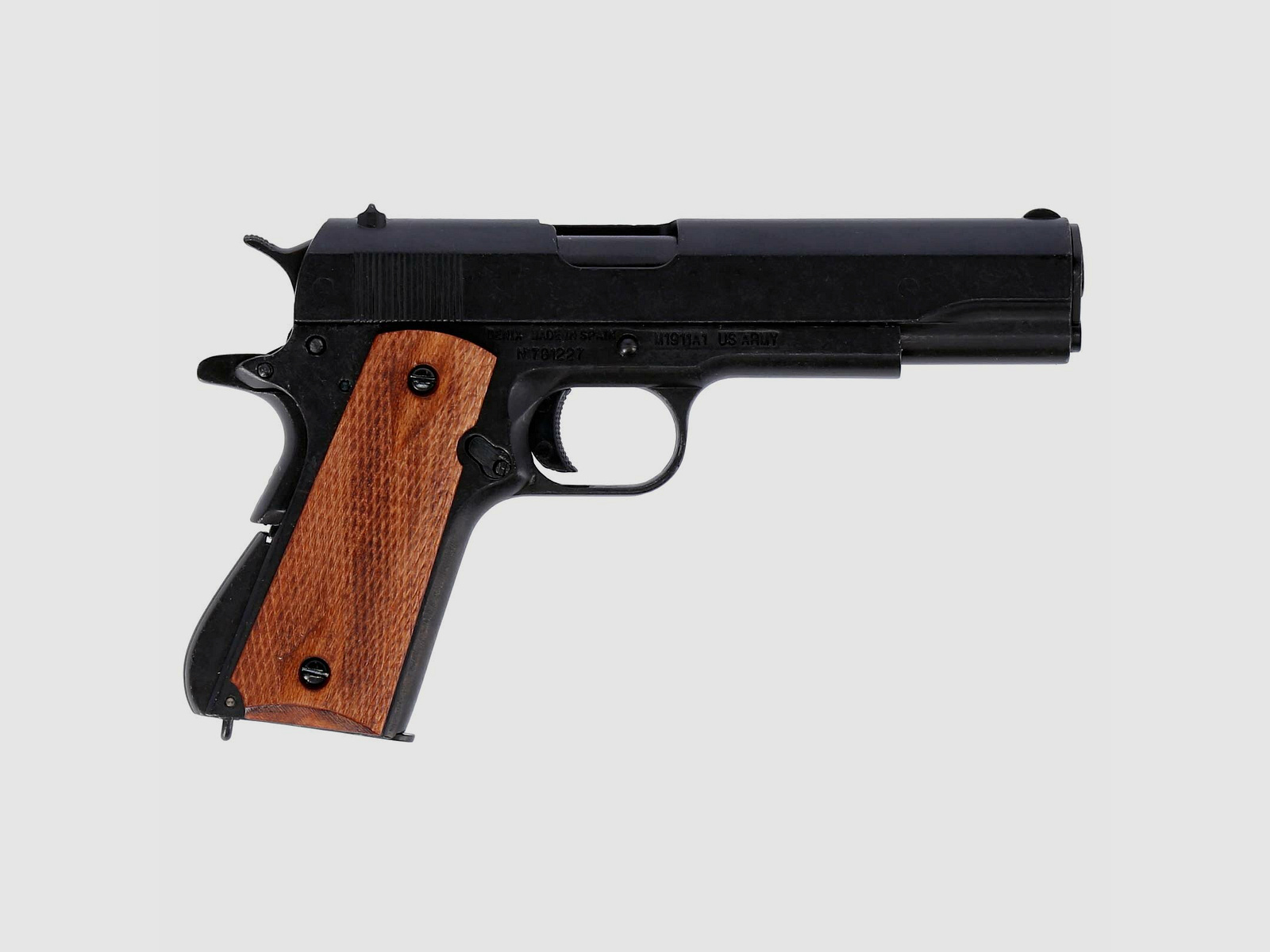 Denix Dekomodell 45er Colt Government M1911A1 Automatik Schwarz - Holzgriffschalen