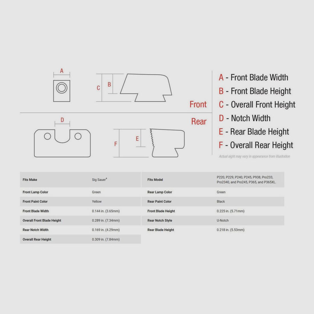 Trijicon N-Sight Set HD yellow SIG P+Pro .40S&W/.45Auto