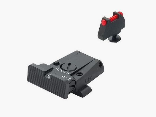 SPR Visier schwarz/Fiber rot Glock 17 bis 48+X
