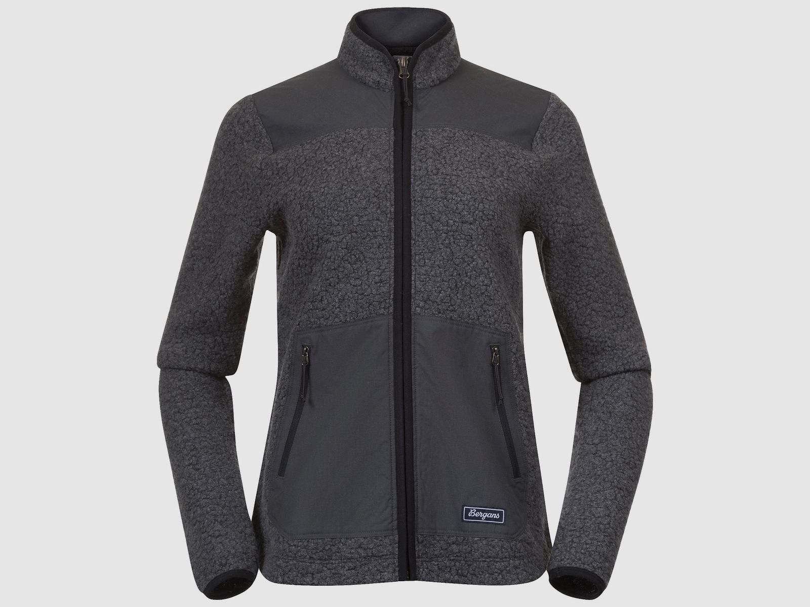 Bergans Nordmarka ReWool Pile Midlayer Jacket Damska Gładka Ciemnoszara/Ciemnoszara XL