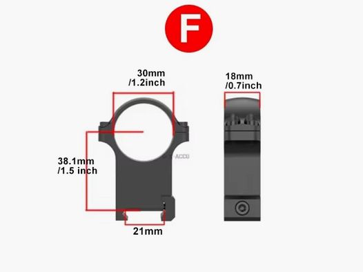 Vector Optics Staalmontage voor 30mm buis en 21mm Picatinny/Weaver extra hoog 1.5/38.1mm schokbestendig.