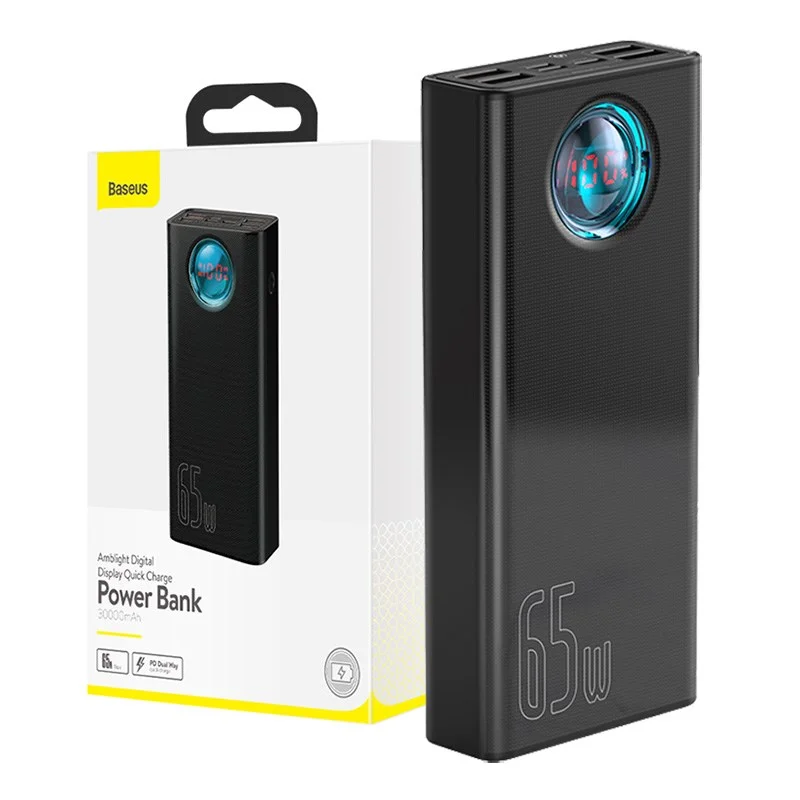 Powerbank BASEUS AMBILIGHT 30000MAH, 4XUSB, USB-C, 65W (ZWART), afbeelding 14 van 14