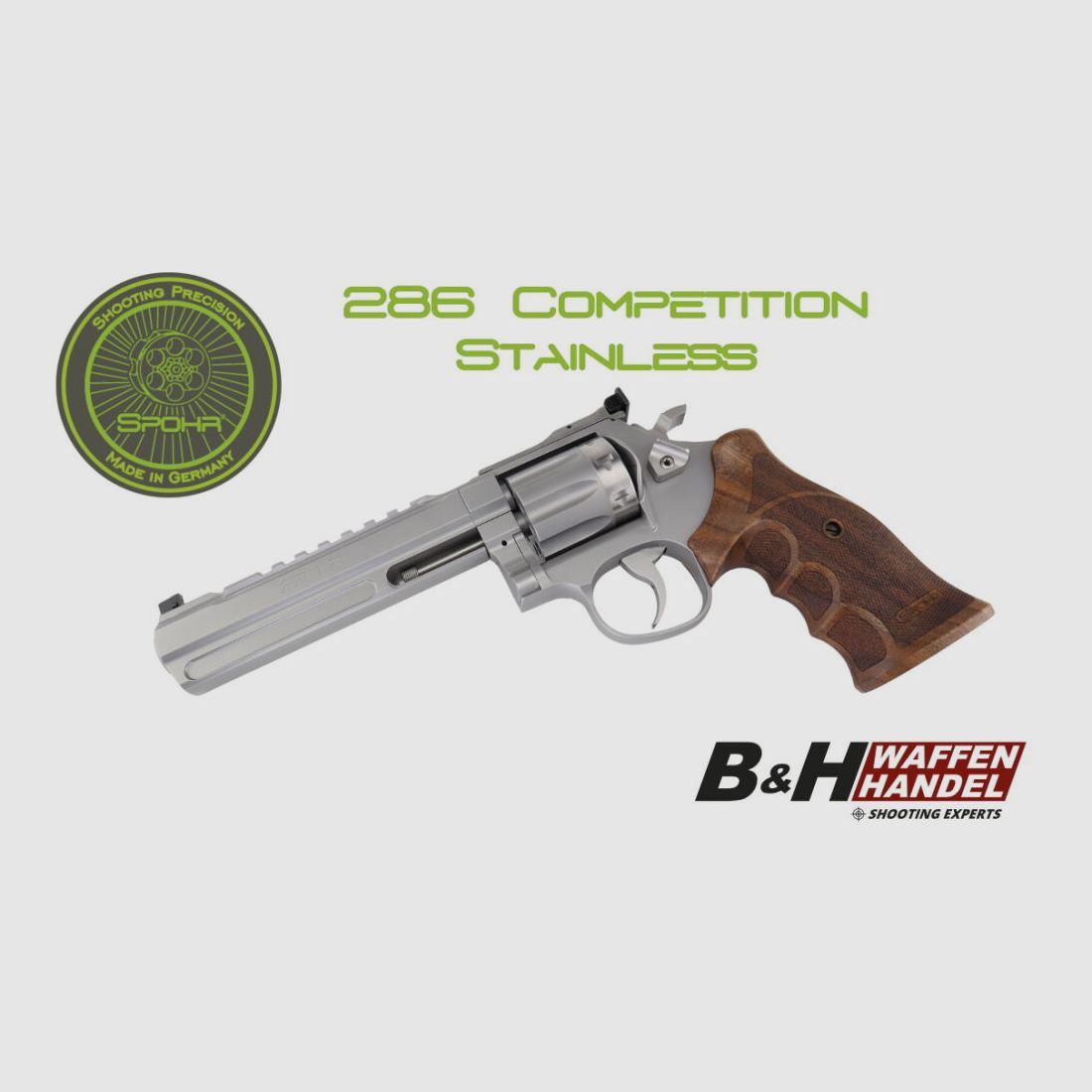 SPOHR 286 Competition Stainless .22lr 6 Inch Revolver Made in Germany
