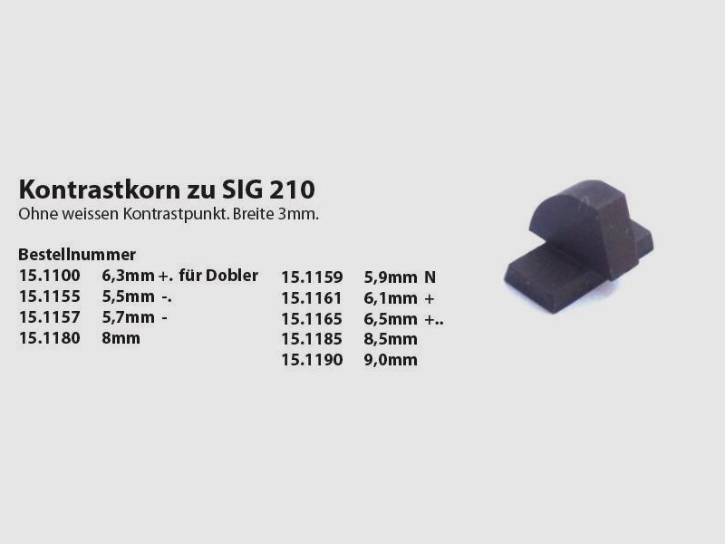 Wyss Waffen Wyss Kontrastkorn SIG P210 6.1mm +