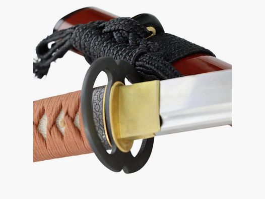 Katana Samurai Schwert scharf Musashi Gestaltung T8 Klinge aus Metall mit Lehmhärtung