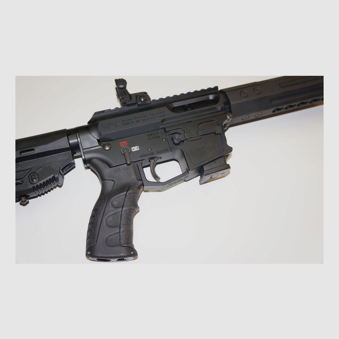 Schwaben Arms GmbH/GWMH Selbstladebüchse GWMH SPC-SPORTER A4 10" (SWISS PISTOL CARBINE) BLACK Kal.9x19 AR15 Glock Magazin