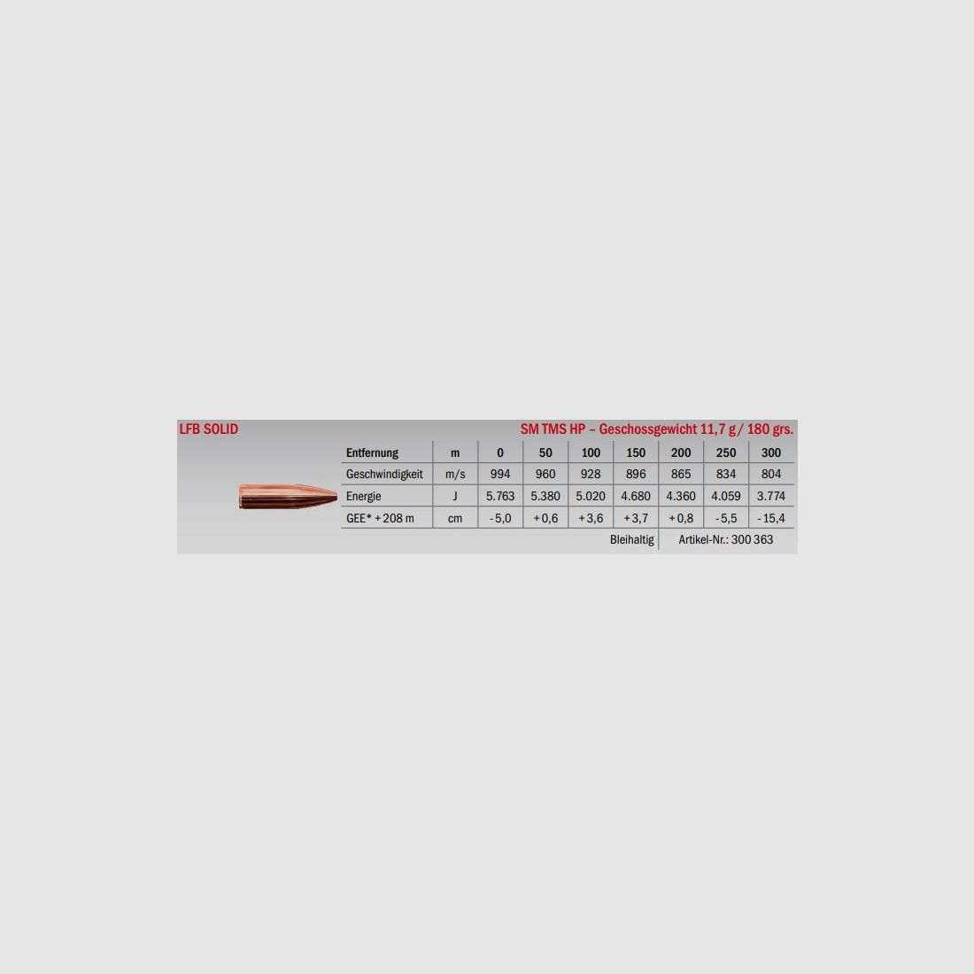 LFB Solid .300 Pegasus SM TMS HP 11.7g, Bild 2 von 2