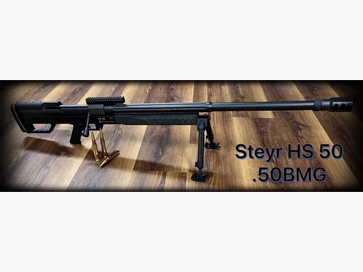 Steyr HS .50 BMG inkl. Optik, Transportkoffer und Munition