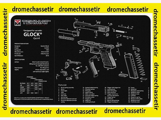 Neoprene Cleaning Mat Decor Pistol GLOCK Gen 4