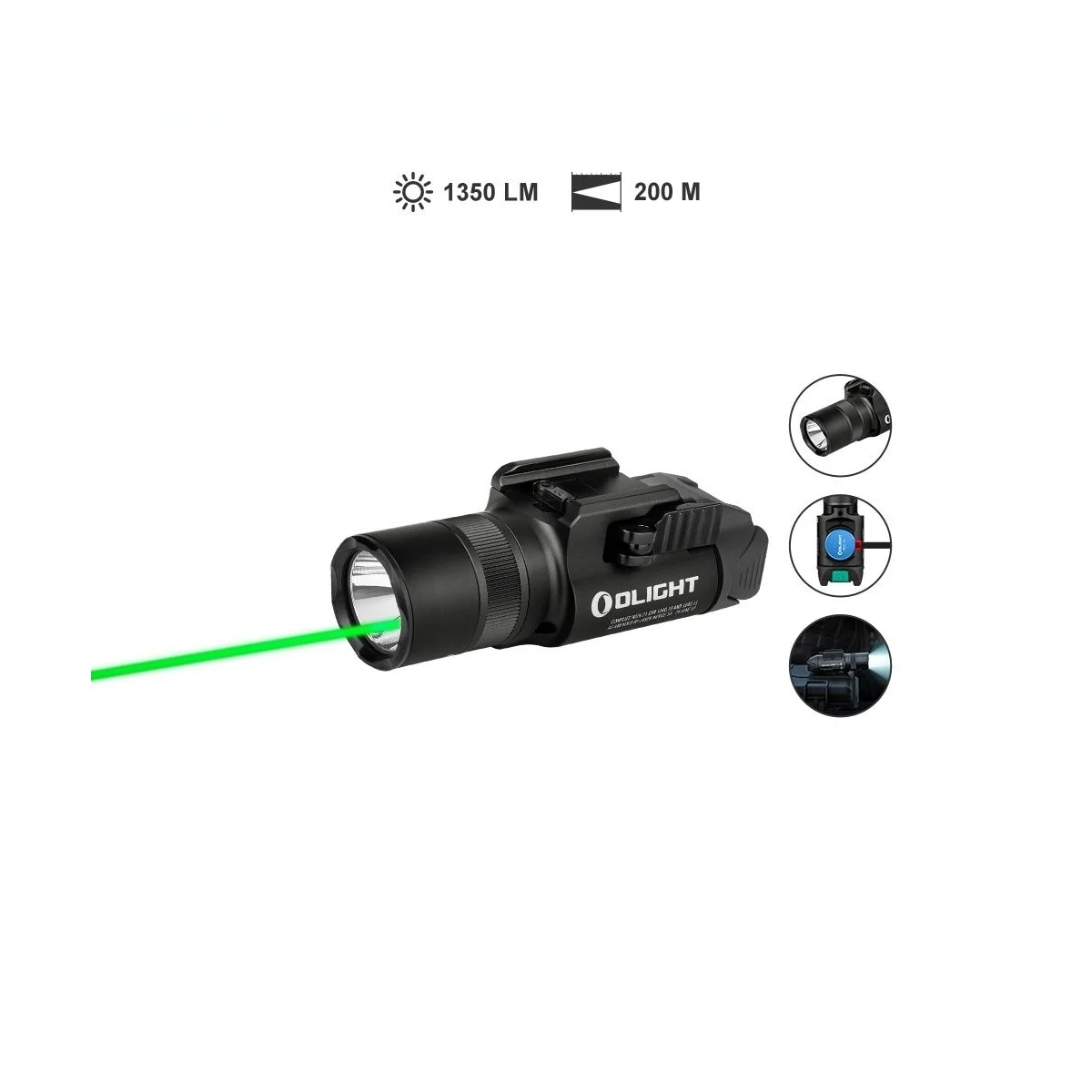 OLIGHT BALDR Pro R tactisch licht / laser groen, 1.350 lumen, oplaadbaar, afbeelding 1 van 7