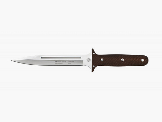 PUMA XP bâton à cochon 13, couteau de chasse, bois de pakkah brun avec peau de poisson, cuir...