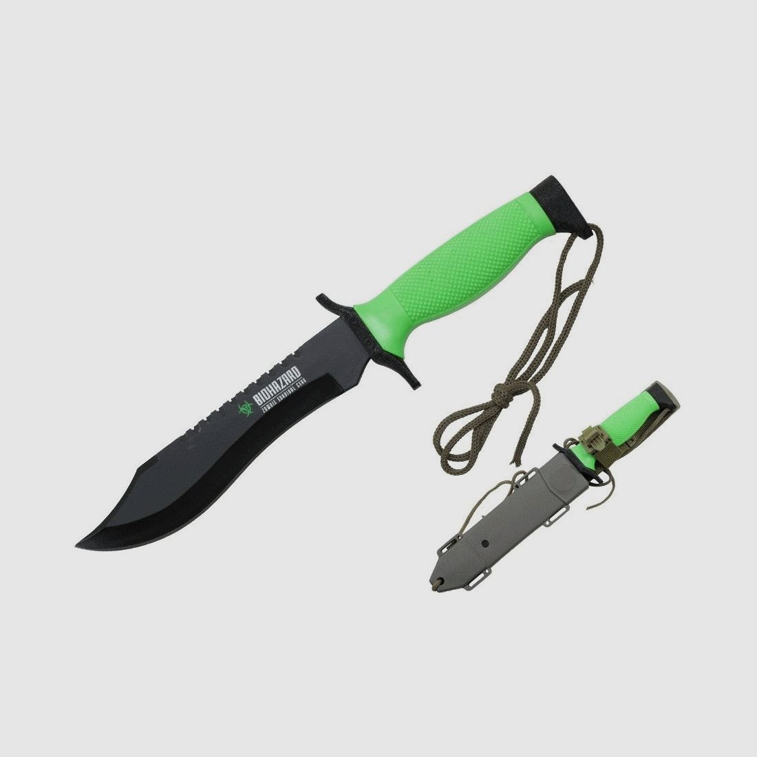 Zombie survival knife including carrying strap