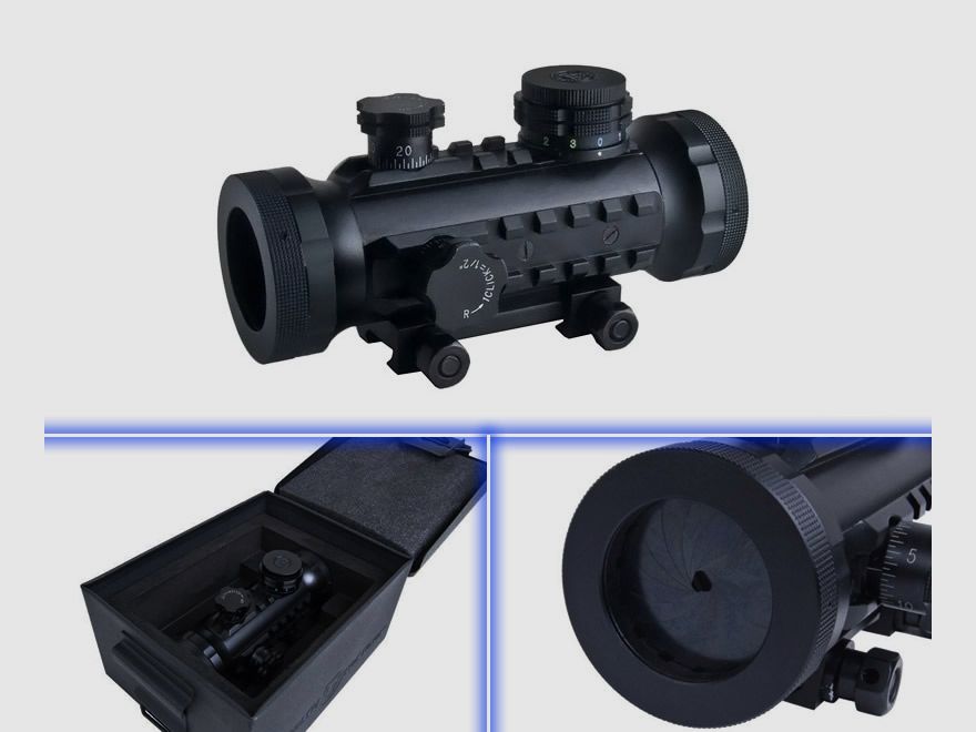 Leuchtpunktvisier BSA RGB Dot Stealth 1x30 mit Irisblende fĂĽr 22 mm Weaverschiene