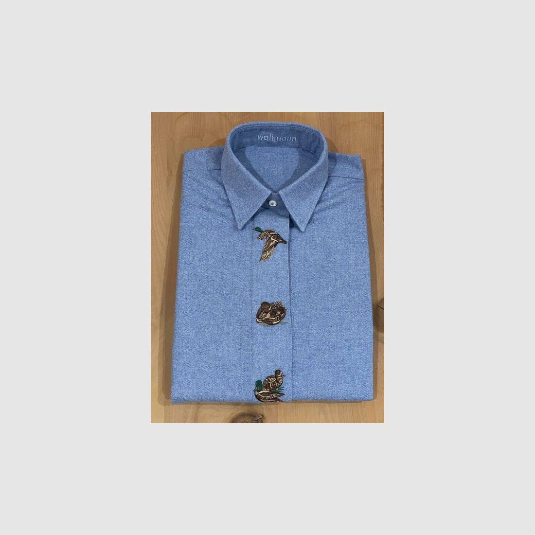 Chemise en flanelle Wallmann "Canards" en bleu clair