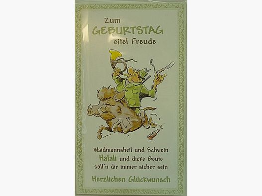 Geb.Karte witzig/Jäger reitet -