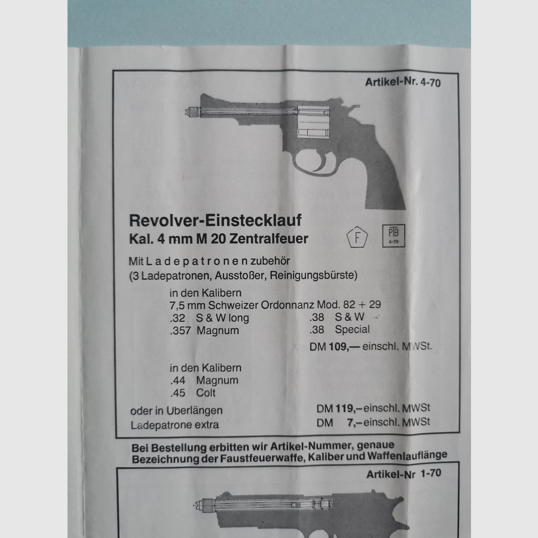 Wkład 4 MM M 20 do rewolweru .357 Magnum