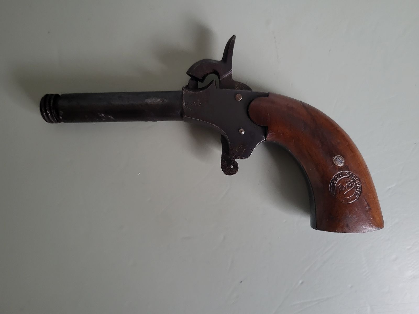 D.R.G.M. Perkussion Vorderlader Pistole - TRICO - 1890er Jahre - Kästchen 
