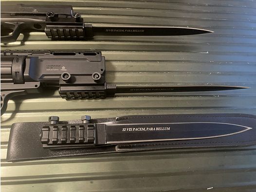 Uniwersalny bagnet Picatinny ze stali nierdzewnej, m.in. do Umarex HDR HDP HDB HDS, First Strike, Byrna, Tippmann TiPX Home Defence Armbrust itp.