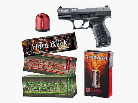 Blank firing pistol New Year's set 2