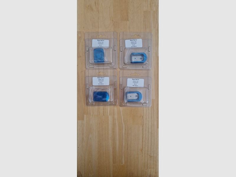 Walther PDP 4 Stück M-Arms Alu Magazinböden Plus 2 für Magazine PDP Full size Blau