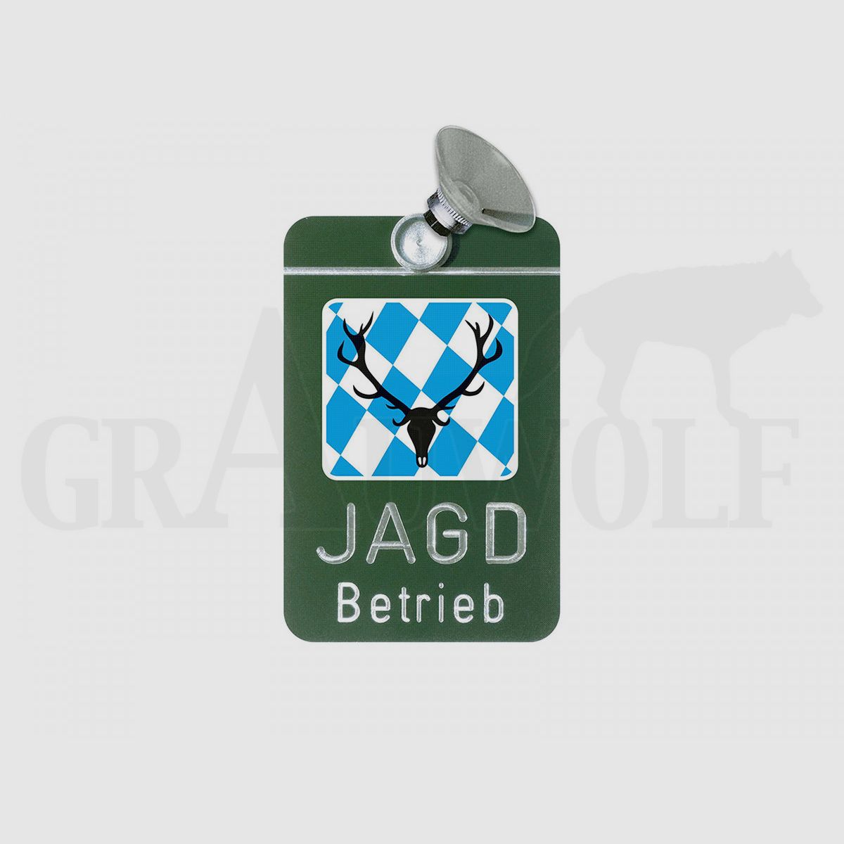 Autoschild Jagdbetrieb Wappen Bayern Aluminium mit Saugnapf