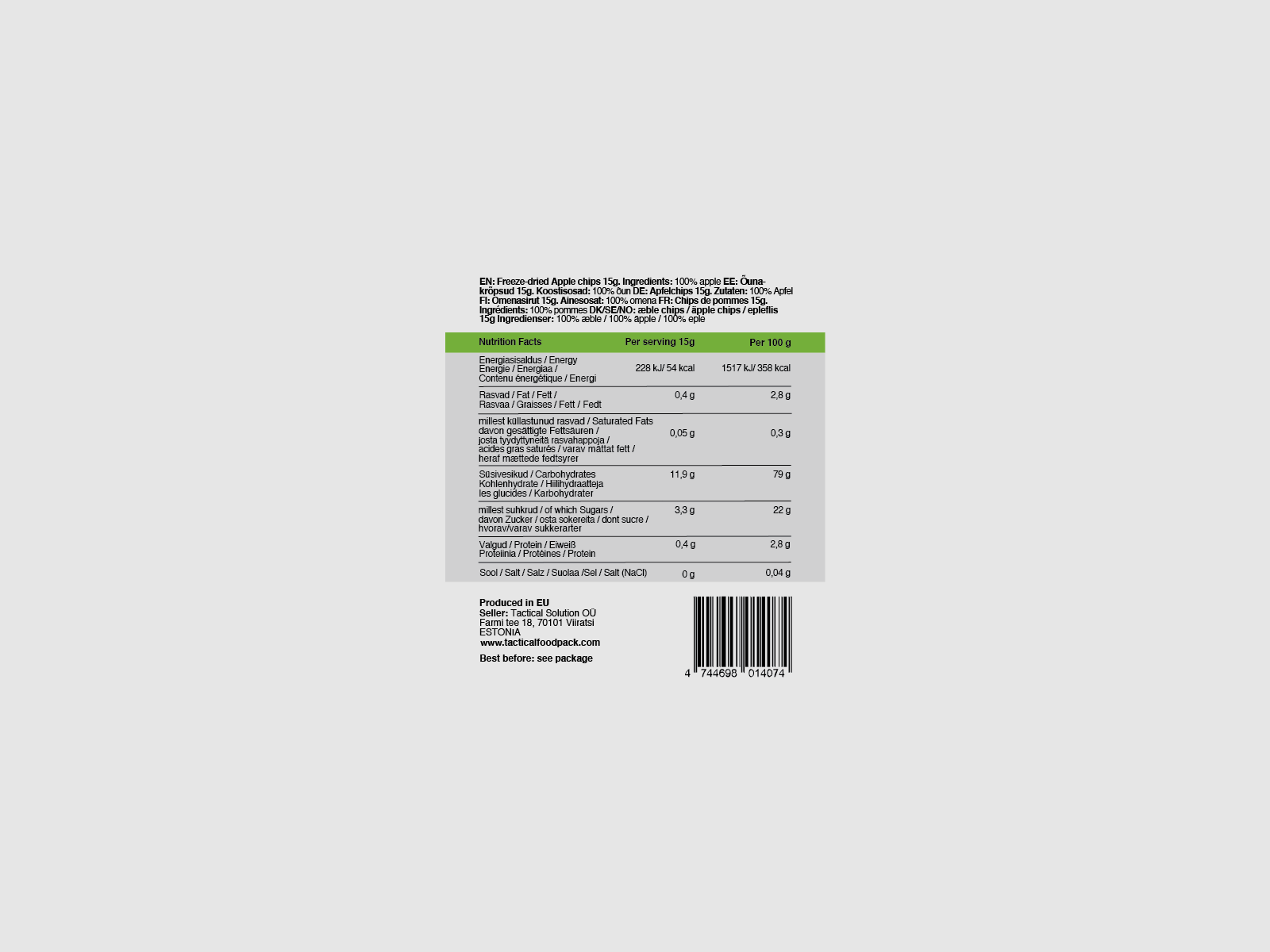 TACTICAL FOODPACK Freeze-Dried Apple Chips 15g