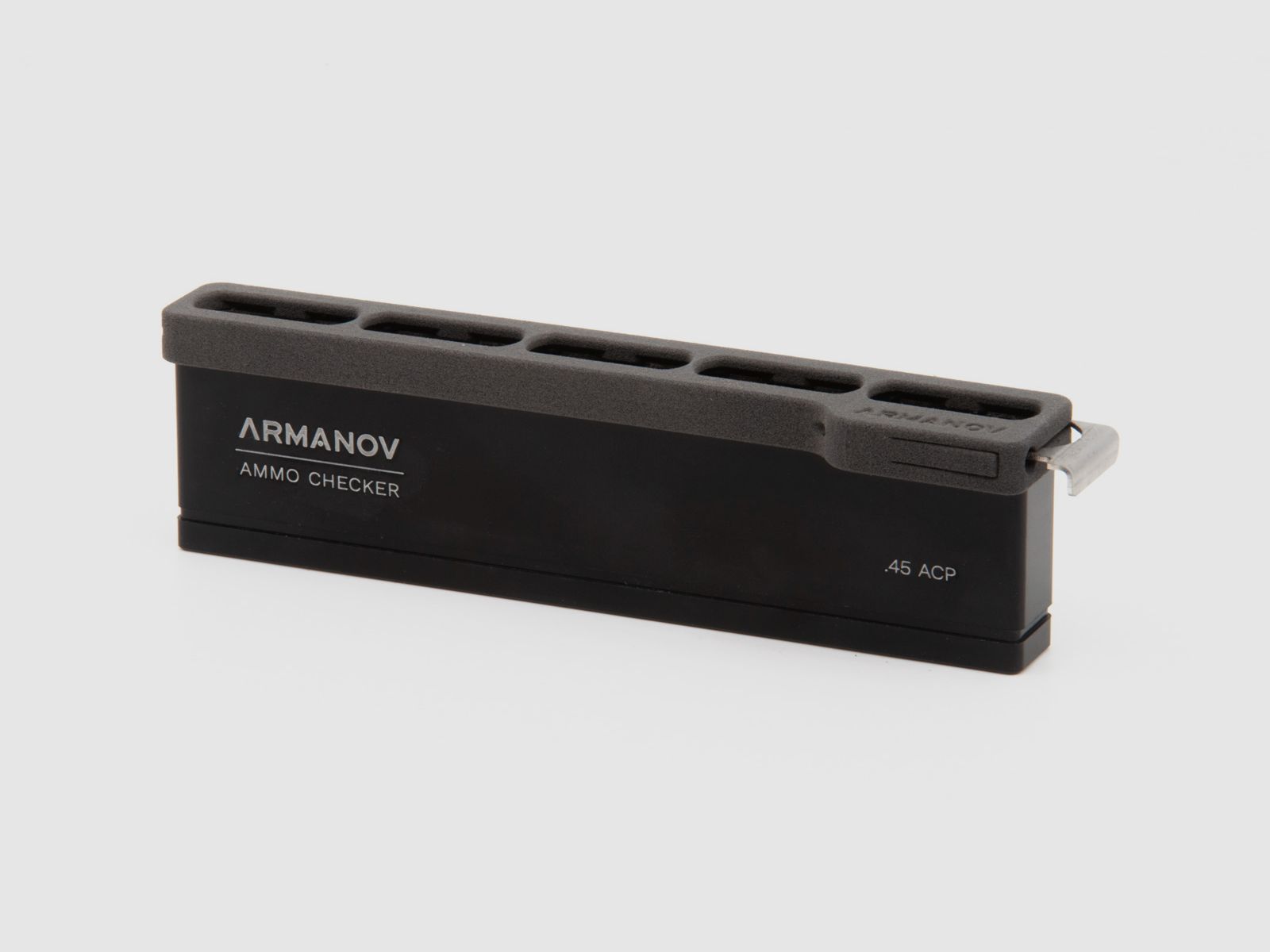 ARMANOV ​​​​​Sprawdzacz amunicji 10 szt. z pokrywą do szybkiego transferu i sprawdzaczem OAL - .45 ACP