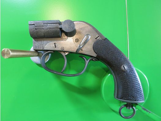 Signalpistole; Lauflose Fliegerleuchtpistole JGA (Anschütz) System Eisfeld, Kal. 11 mm Spezialpatrone  #81-