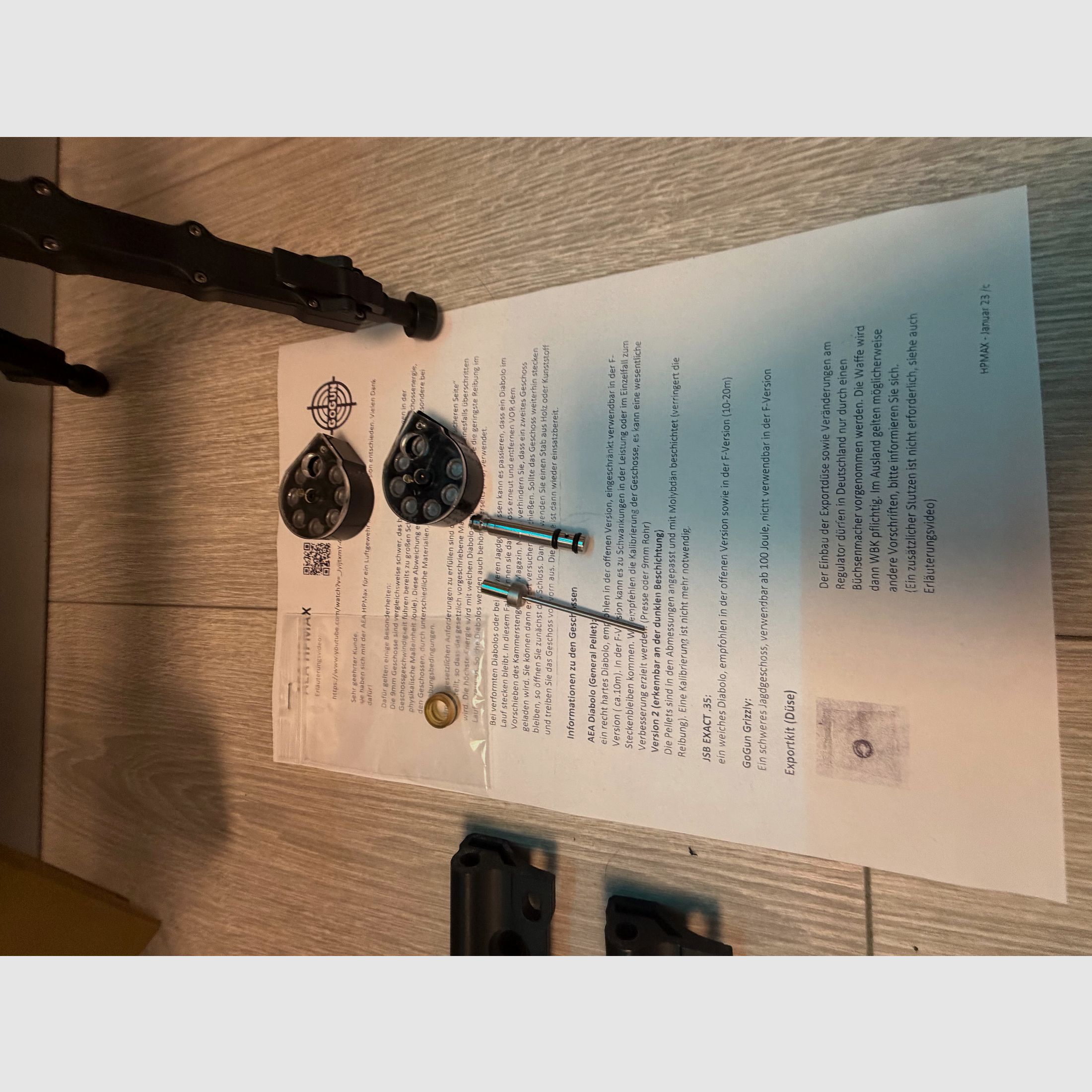 AEA HP-Max MK 1 Kal. .35 9mm F-luchtgeweer pompactie, RED-DOT en opvouwbare vergroting 1-5x (vergroter), tactisch, FAB-schaft, Donny FL, bipod tactisch