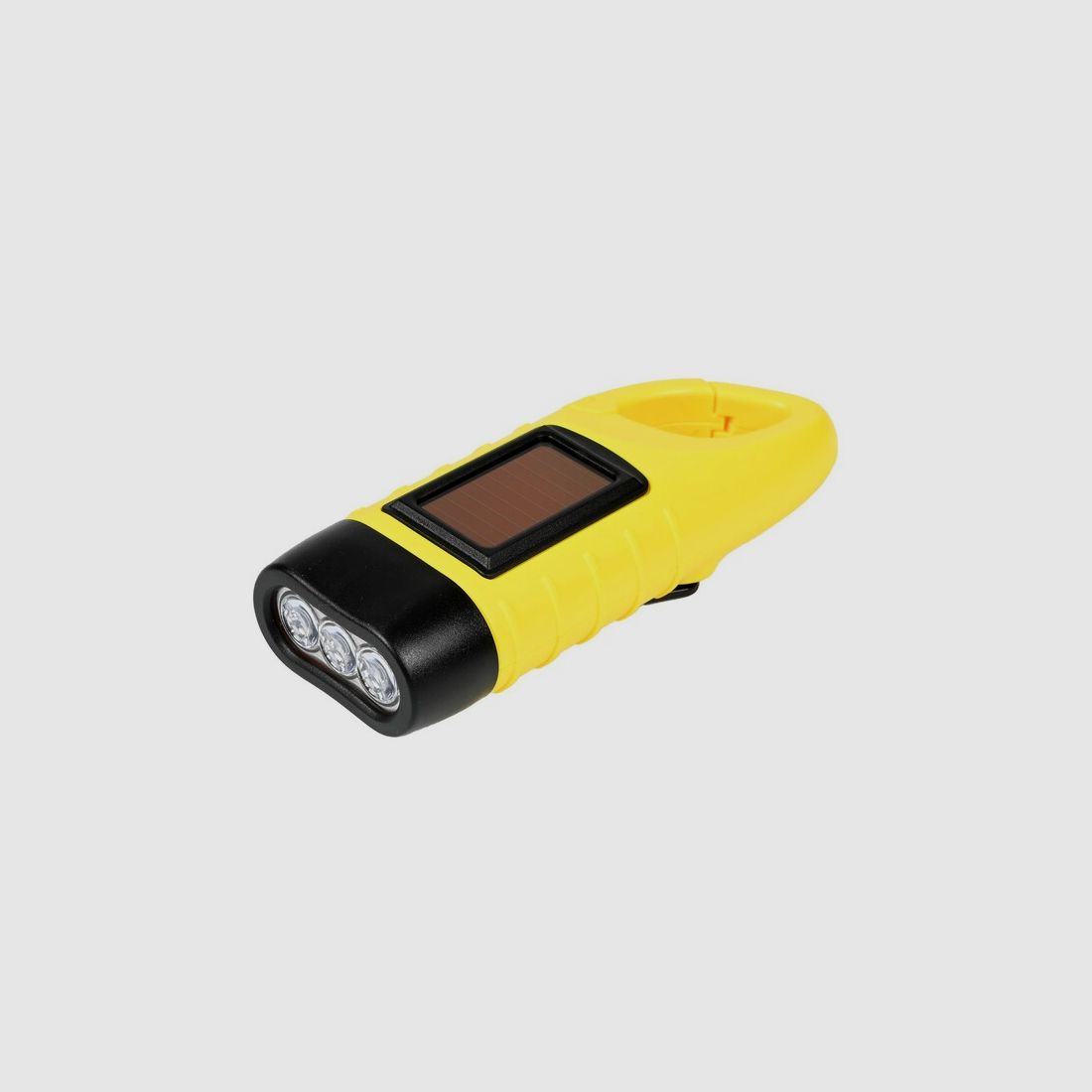 LED Kurbel Taschenlampe "Twin Power Dynamo" mit Solarzelle in Gelb
