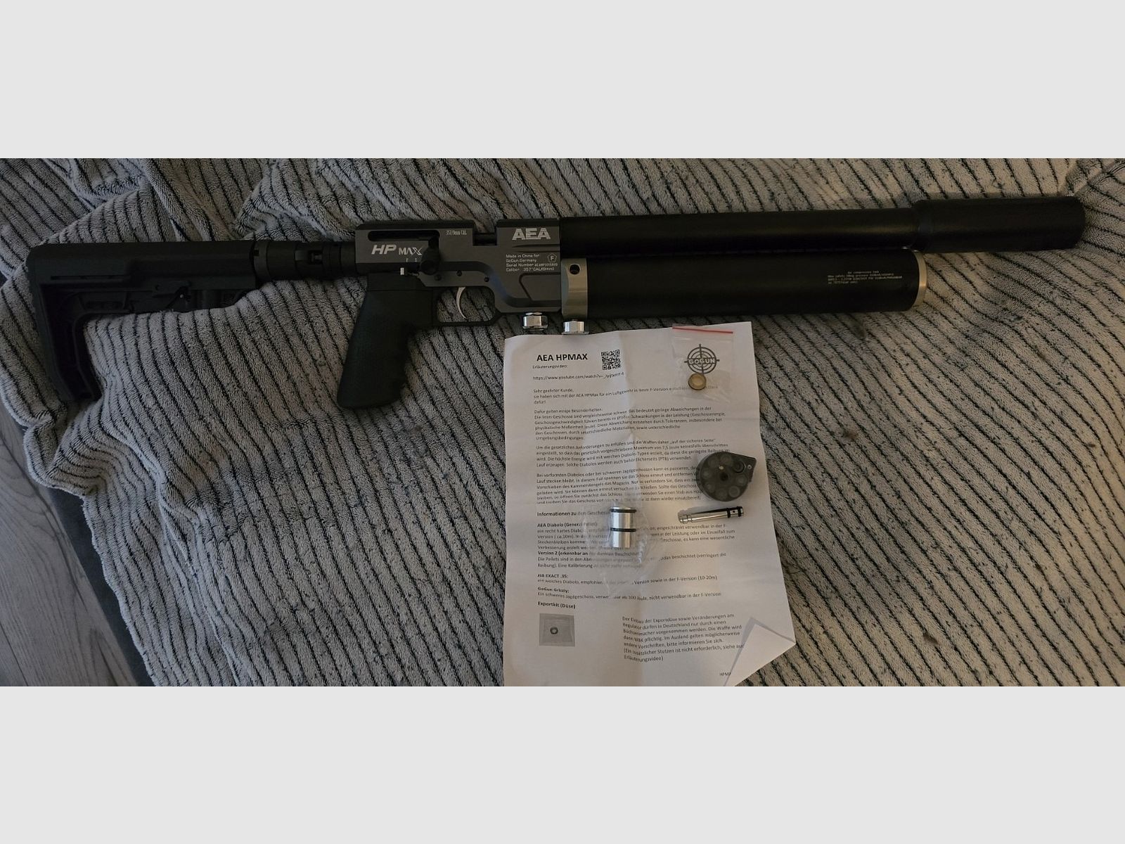 Carabina de aire comprimido Hp Max con silenciador