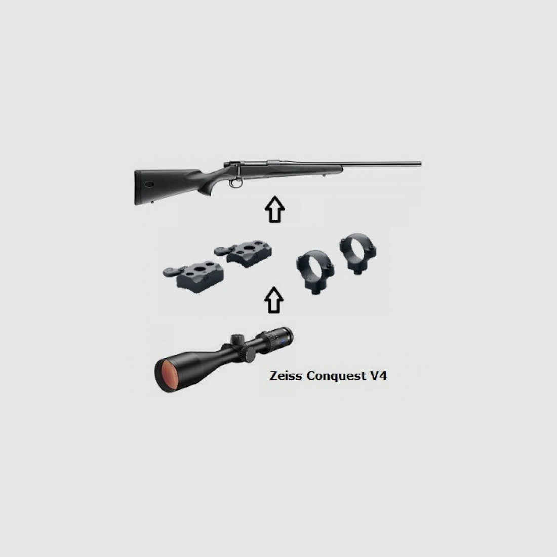 Mauser M18 + Zeiss Conquest V4 3-12x56 + Montage + ... Komplettpaket