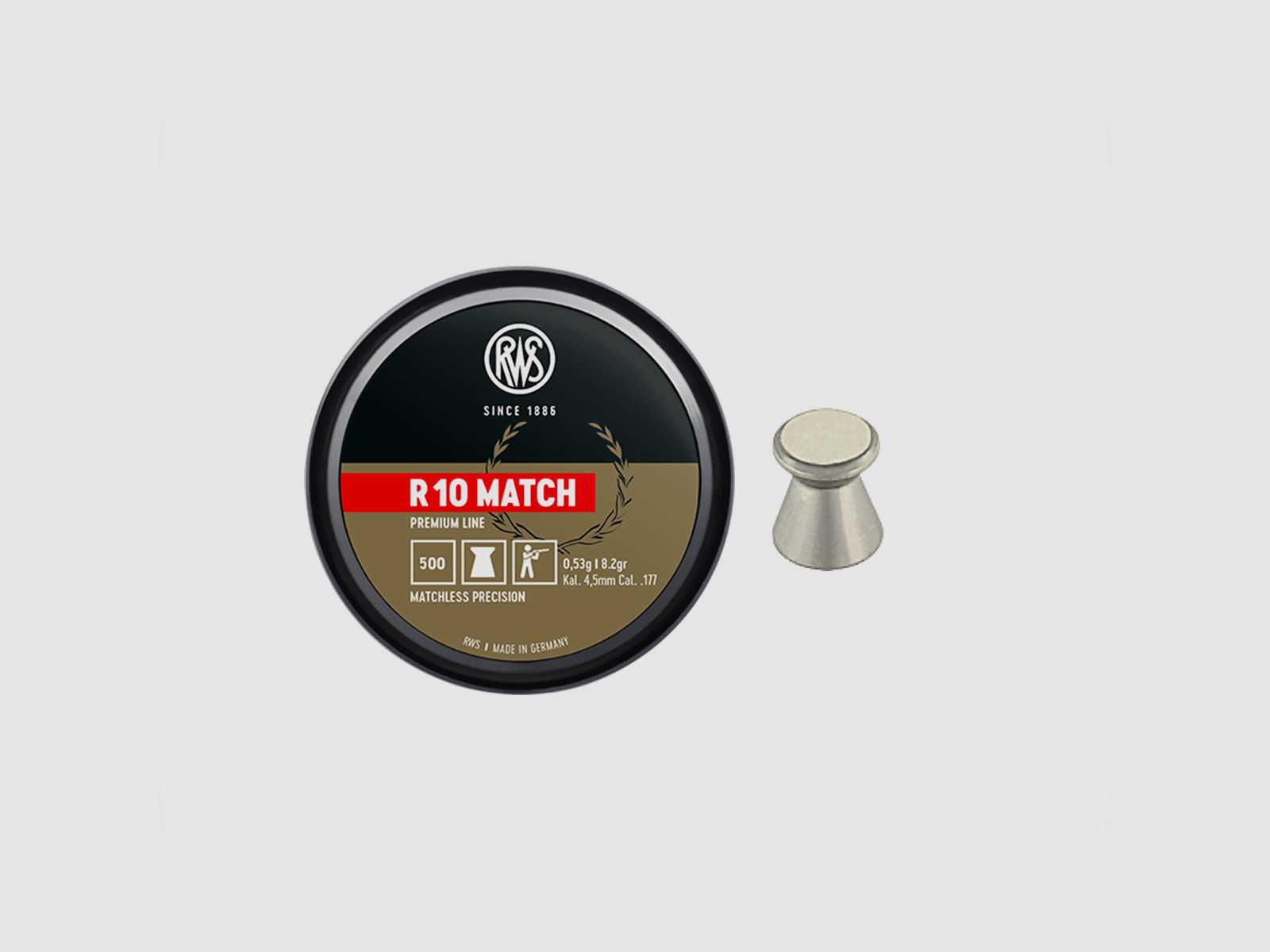 RWS – R 10 MATCH PREMIUM LINE | MATCHLESS PRECISION | 4.5mm 0.53g/8.2gr (500 pcs)